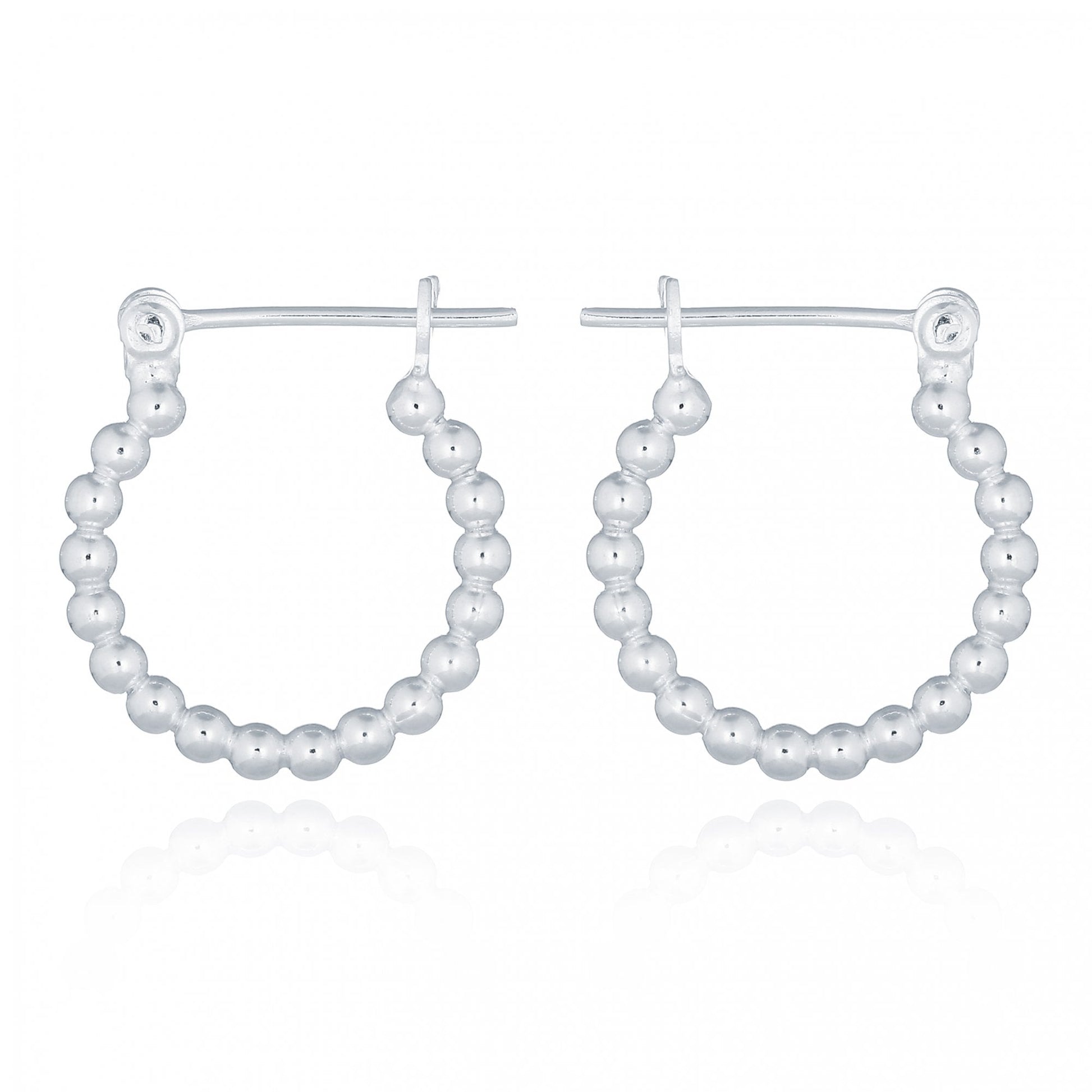 925 Silver Bead Design Hoops