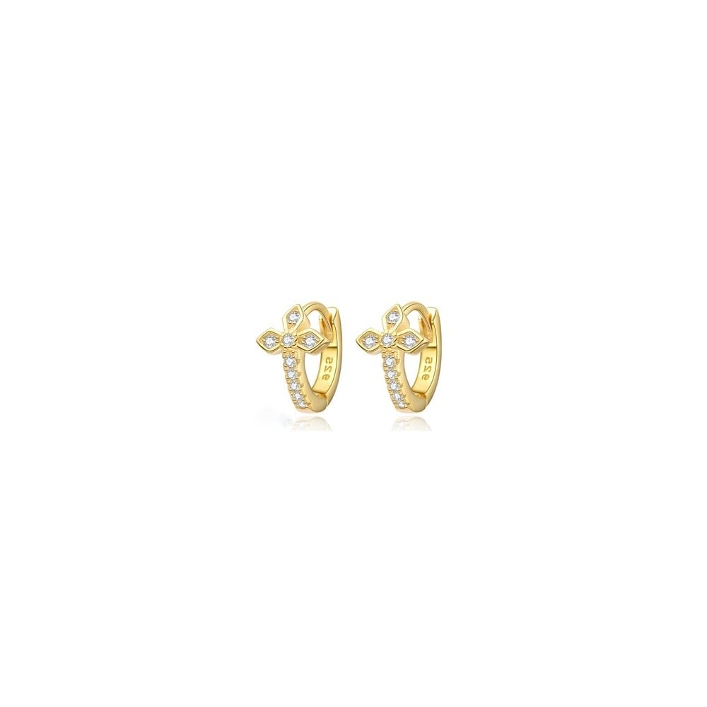 925 Silver 14ct Gold Plated CZ Set Earrings