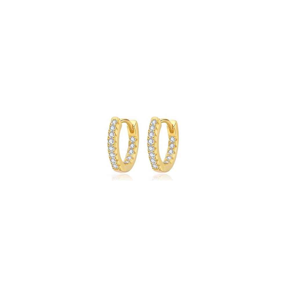 925 Silver 14ct Gold Plated CZ Set Earrings