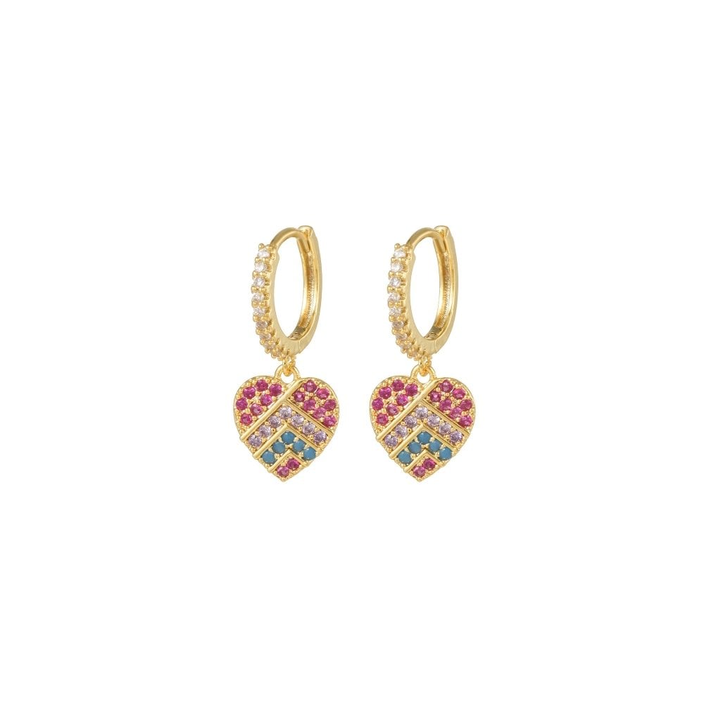 925 Silver 14ct Gold Plated CZ Set Earrings
