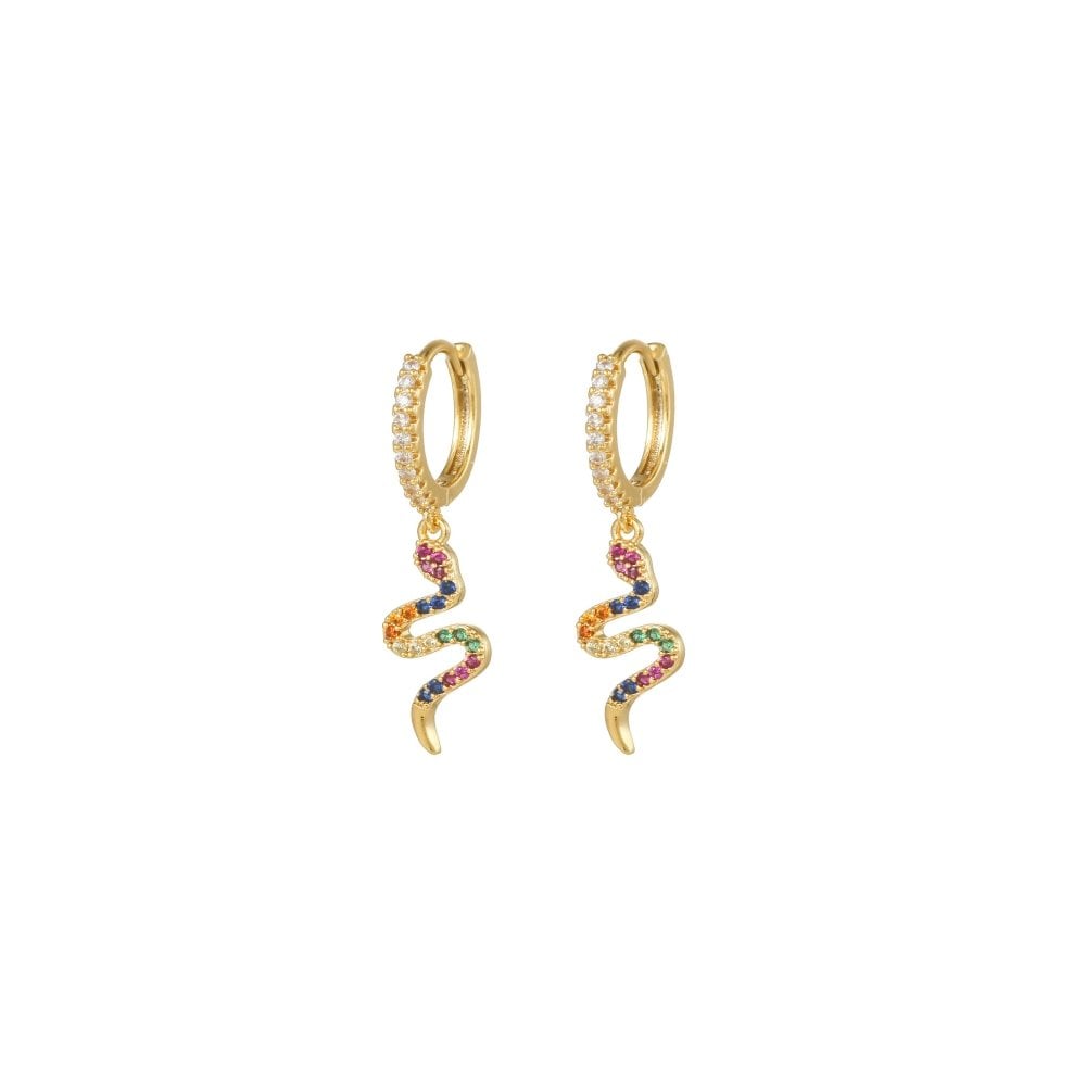 925 Silver 14ct Gold Plated CZ Set Earrings