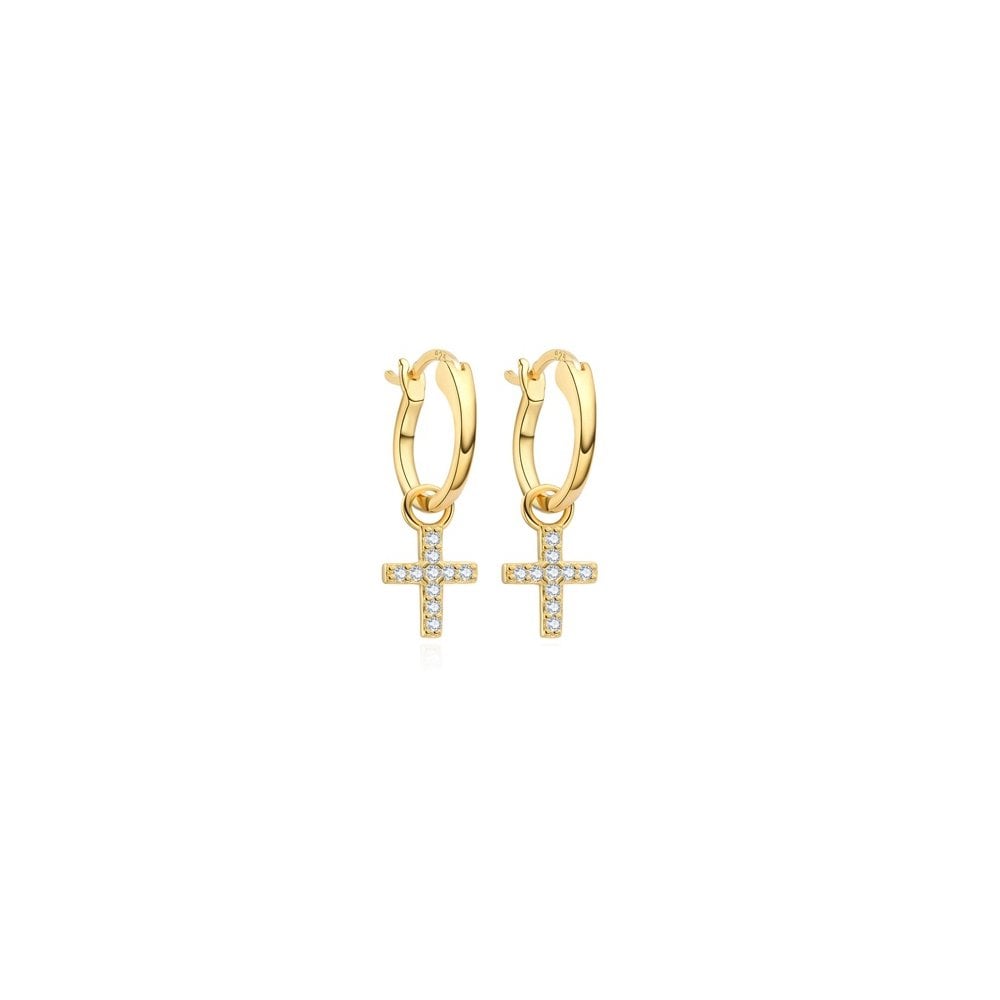 925 Silver 14ct Gold Plated CZ Set Earrings
