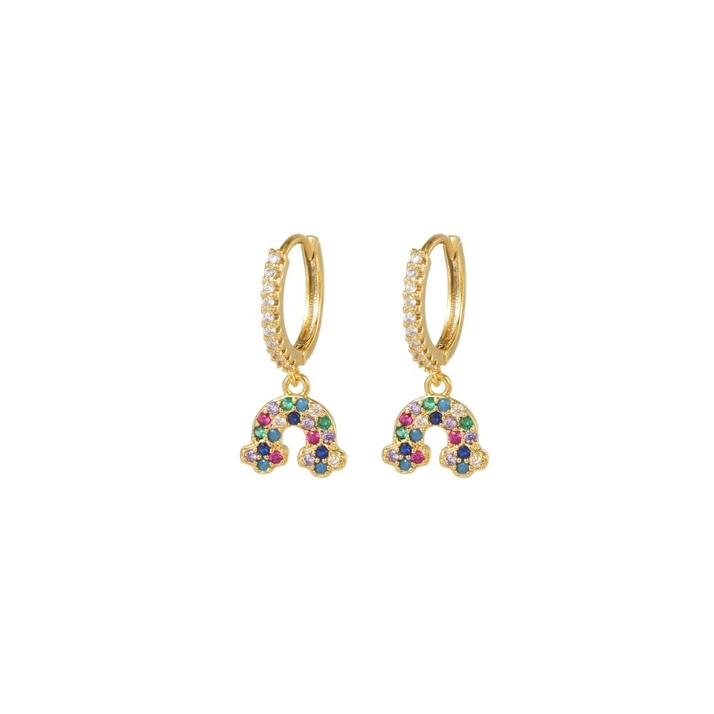 925 Silver 14ct Gold Plated CZ Set Earrings