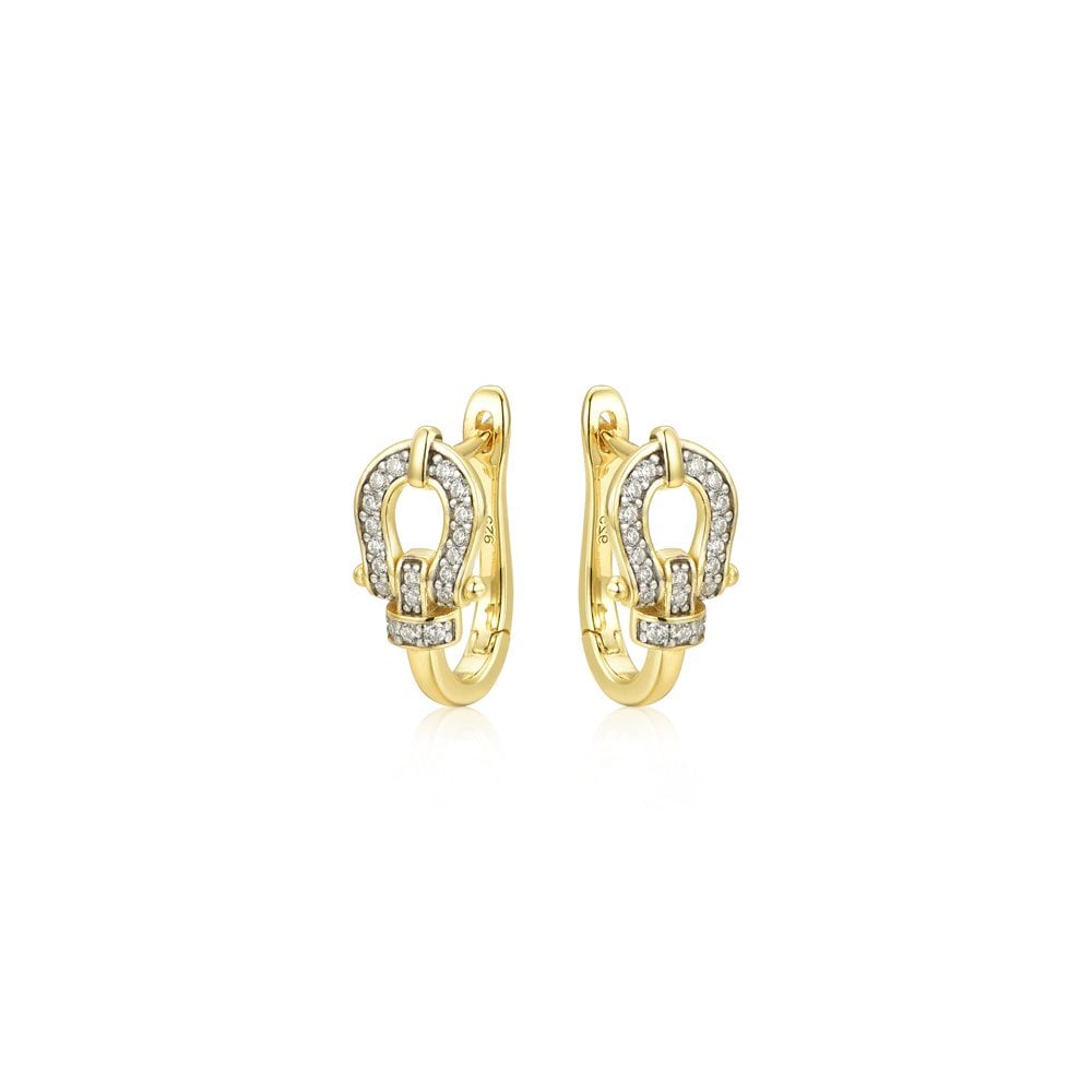 925 Silver 14ct Gold Plated CZ Set Earrings