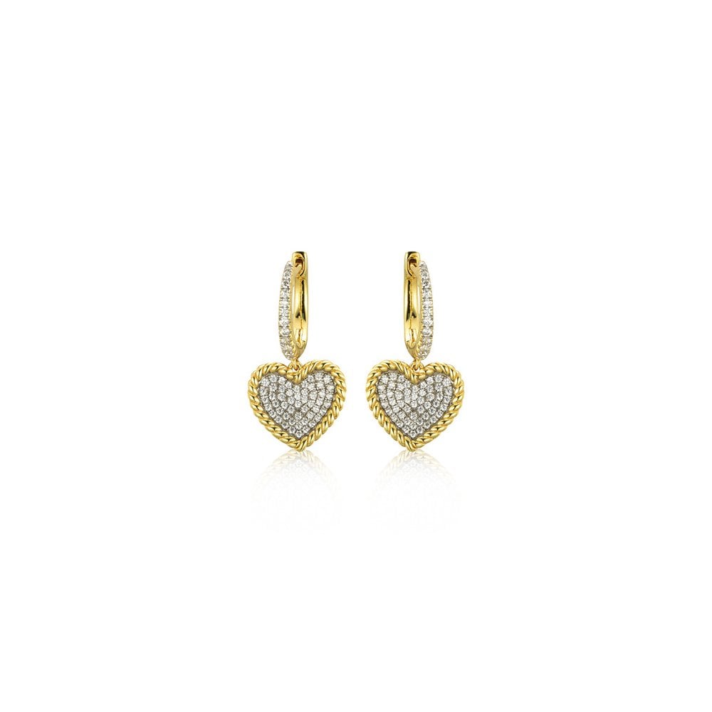 925 Silver 14ct Gold Plated CZ Set Earrings