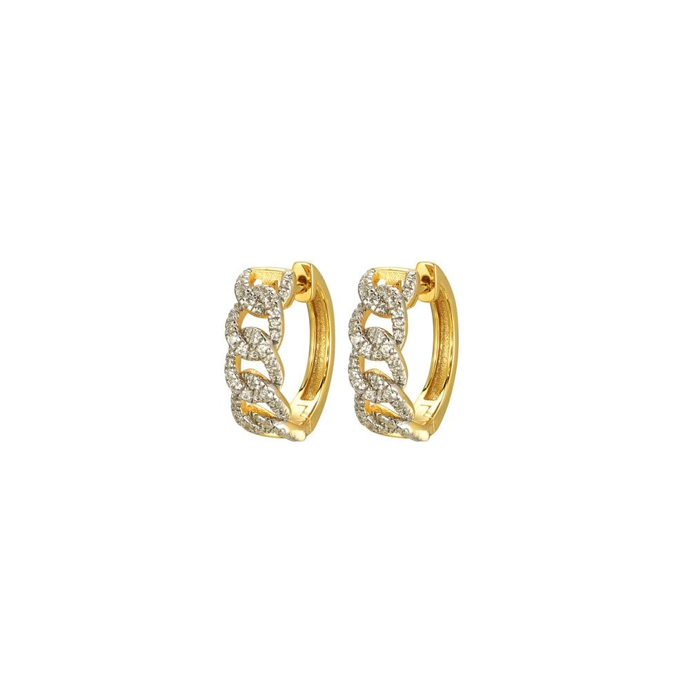 925 Silver 14ct Gold Plated CZ Set Earrings