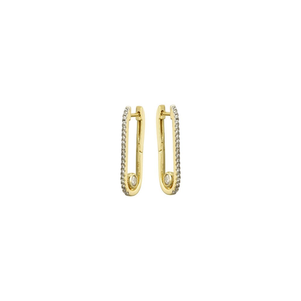 925 Silver 14ct Gold Plated CZ Set Earrings
