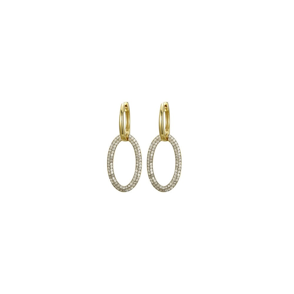 925 Silver 14ct Gold Plated CZ Set Earrings