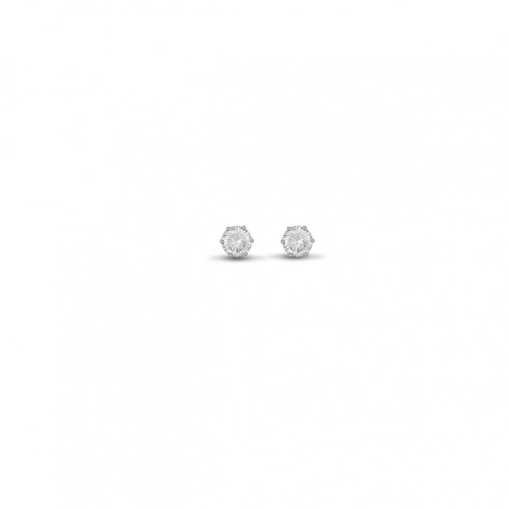 925 Silver 6mm Cubic Zirconia Studs