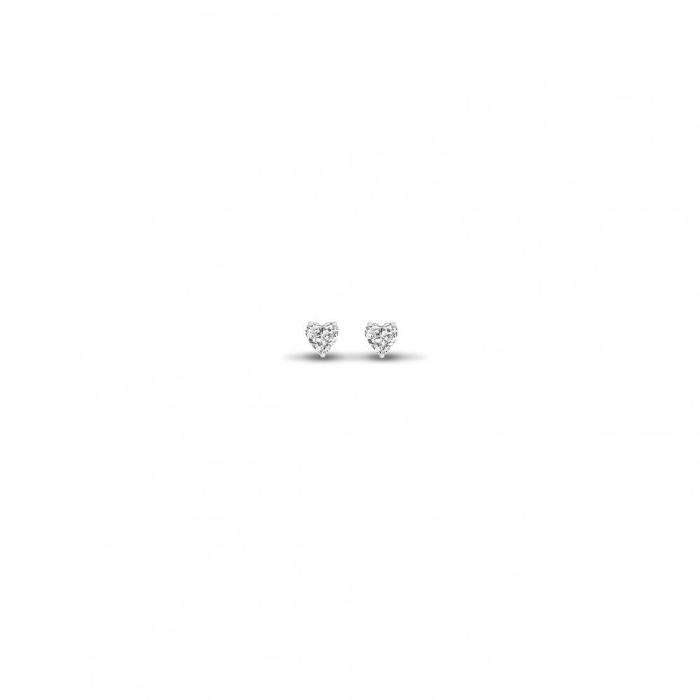 925 Silver 4mm Heart Shape CZ Studs