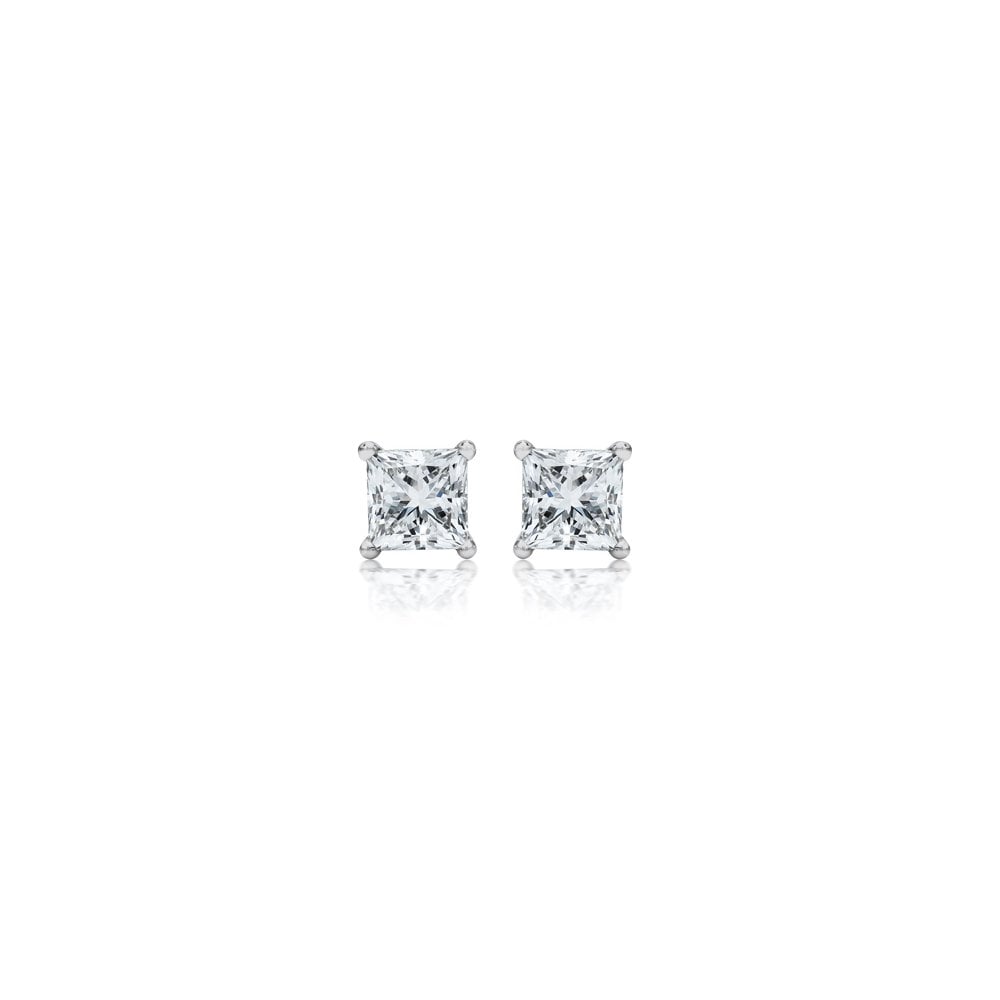 925 Silver 3mm CZ Set Studs Square