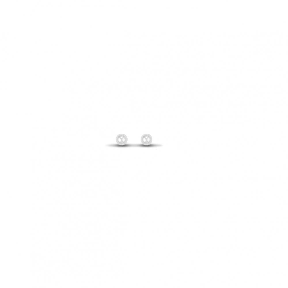 925 Silver 4mm Cultured Seawater Akoya Pearl Studs