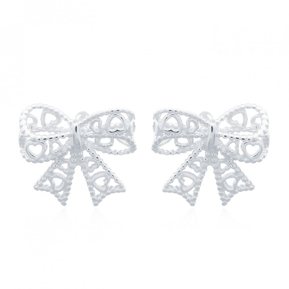 925 Silver Bow Stud Earrings