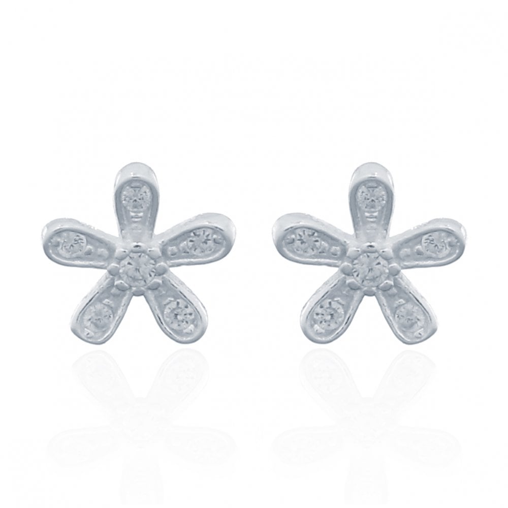 925 Silver Stud Earrings - CZ Set