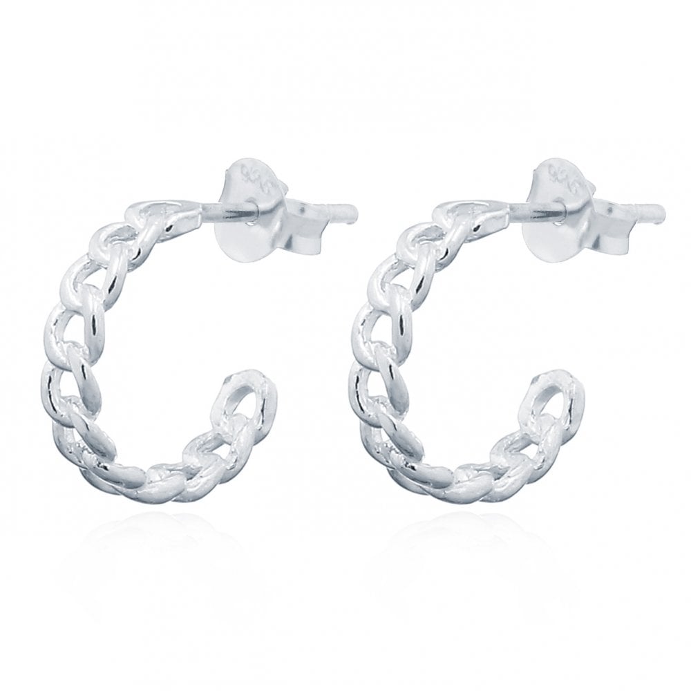 925 Silver Curb Stud Earrings