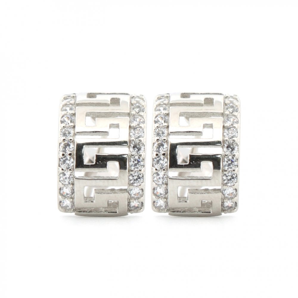 925 Silver Rhodium Plated CZ Set Studs