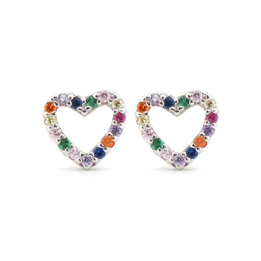 925 Silver Rhodium Plated CZ Set Studs