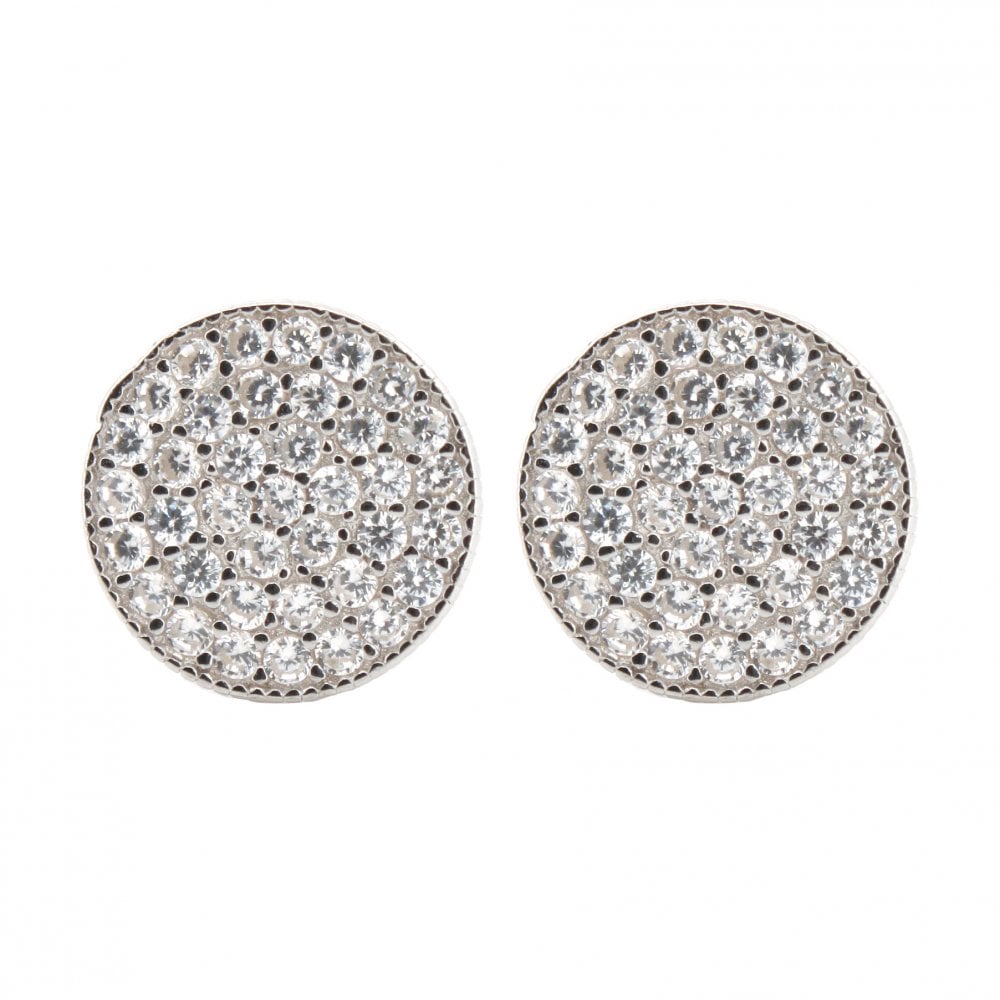 925 Silver Rhodium Plated CZ Set Studs