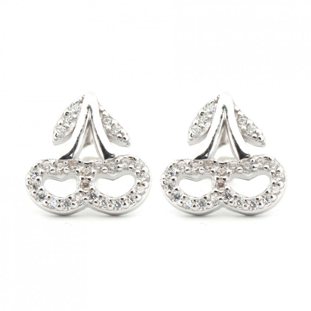 925 Silver Rhodium Plated CZ Set Studs