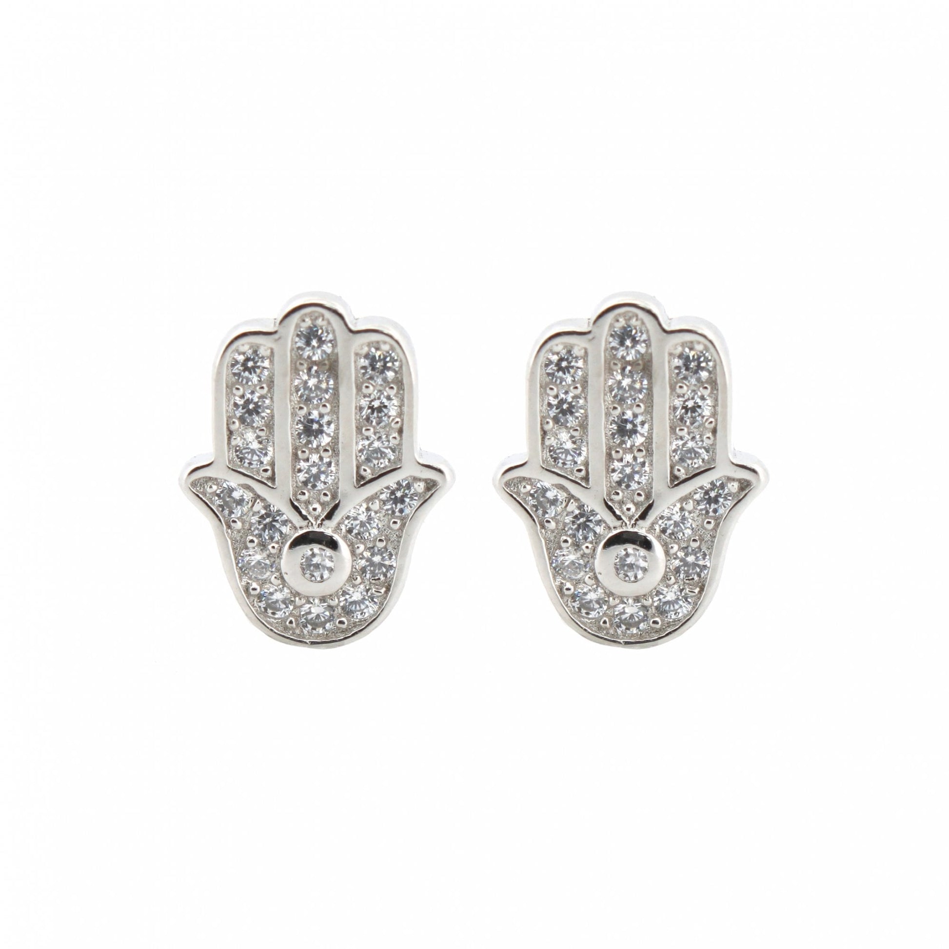 925 Silver Rhodium Plated CZ Set Studs