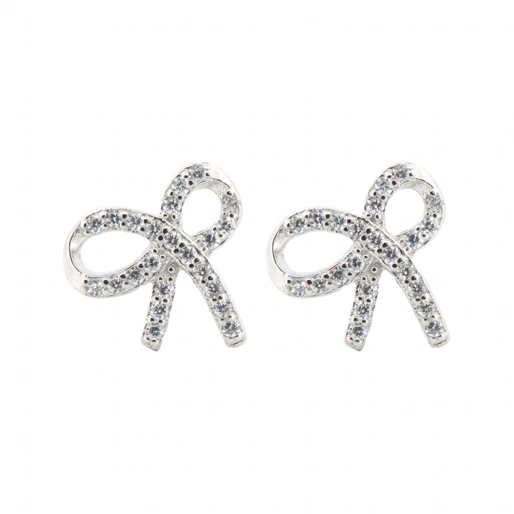 925 Silver Rhodium Plated CZ Set Studs