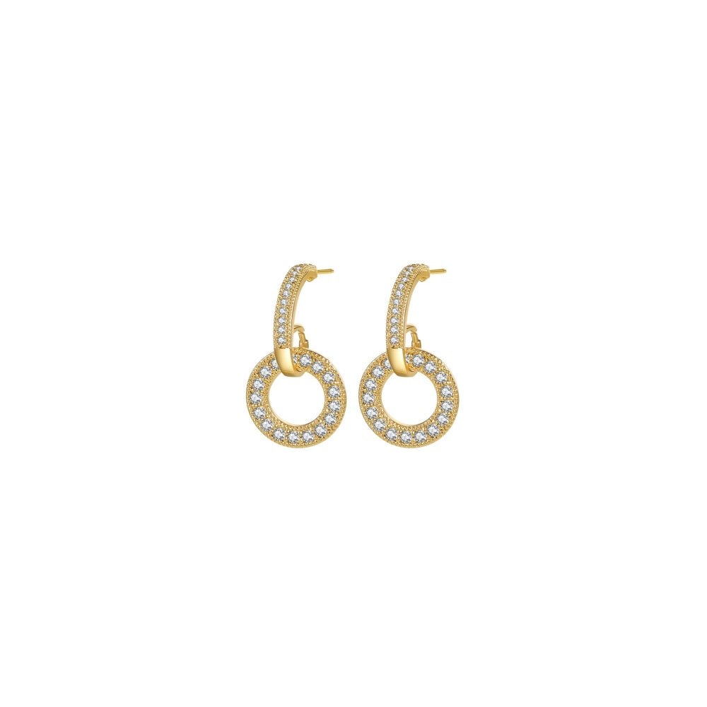 925 Silver 14ct Gold Plated CZ Set Studs
