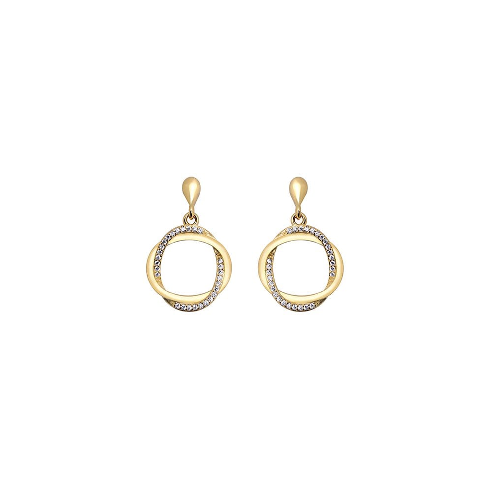 925 Silver 14ct Gold Plated CZ Set Studs