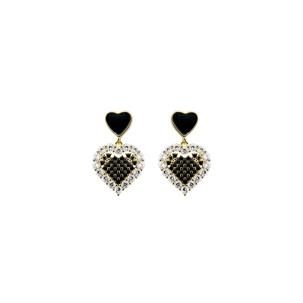 925 Silver 14ct Gold Plated CZ Set Studs