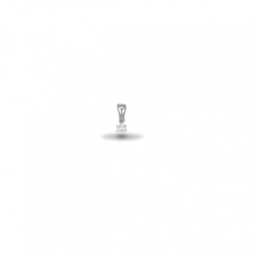 925 Silver Solitaire 5mm Cubic Zirconia Set Pendant