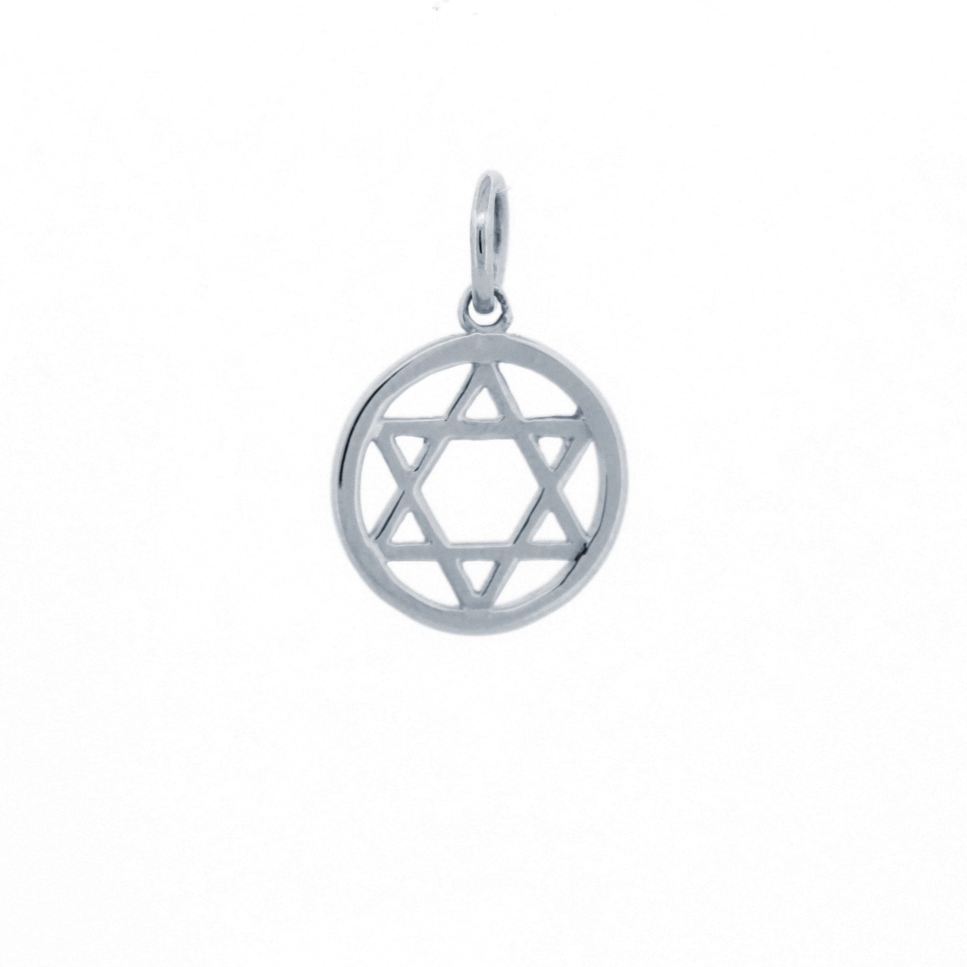 925 Silver Circle star of David Pendant