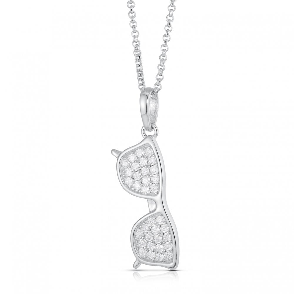925 Silver CZ Set Sun Specs Pendant