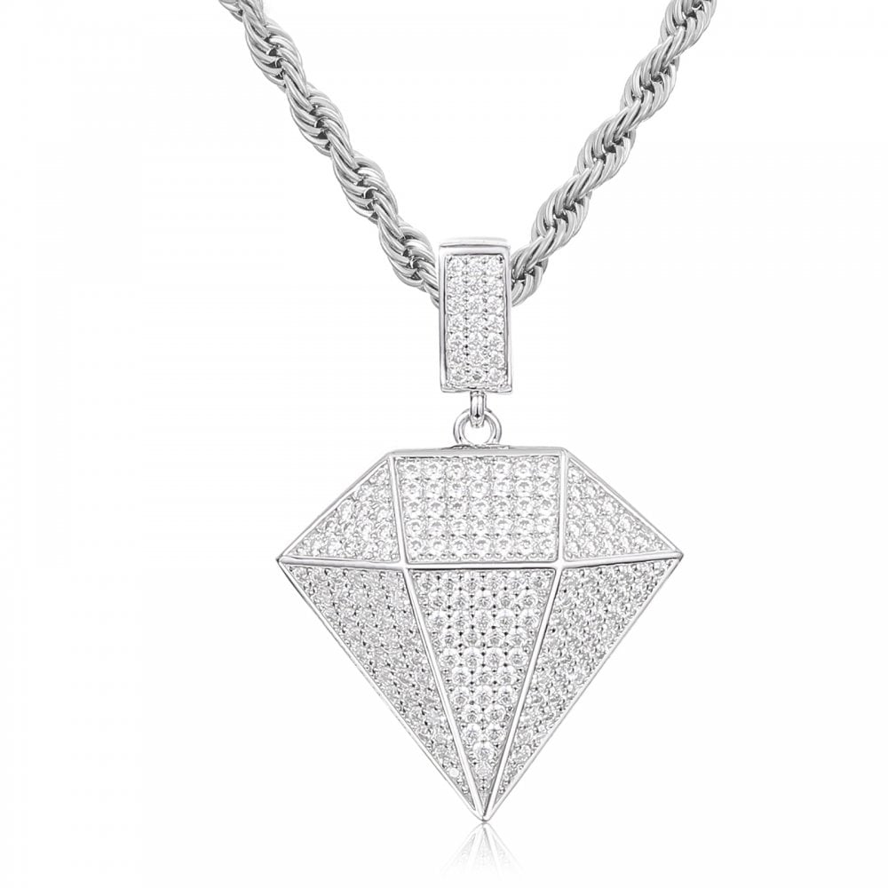 925 Silver CZ Set Diamond Pendant