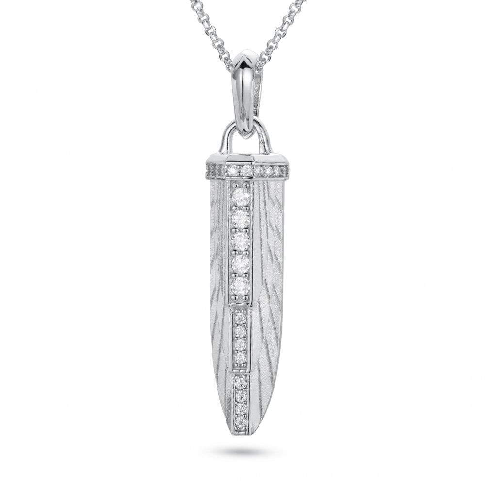 925 Silver CZ Set Empire Amulet Pendant
