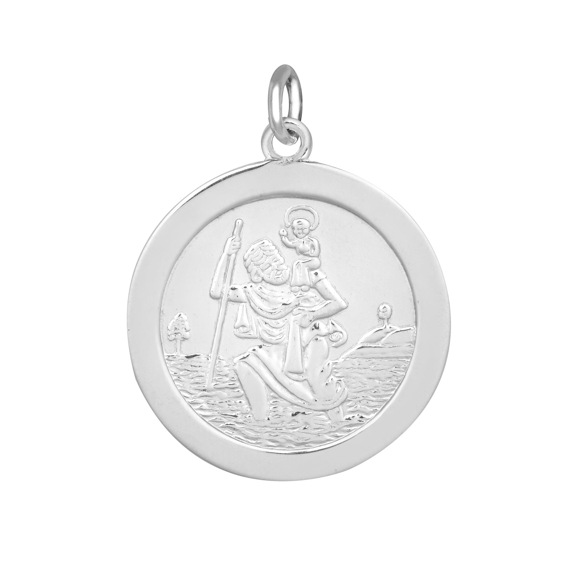 925 Silver St Christopher Medal 22mm