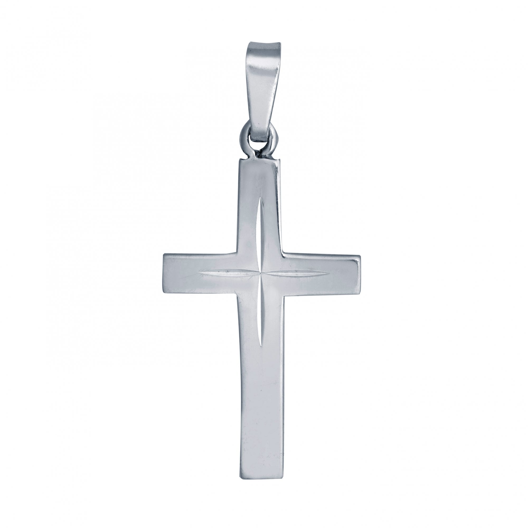 925 Silver Stamped Diamond Cut Cross