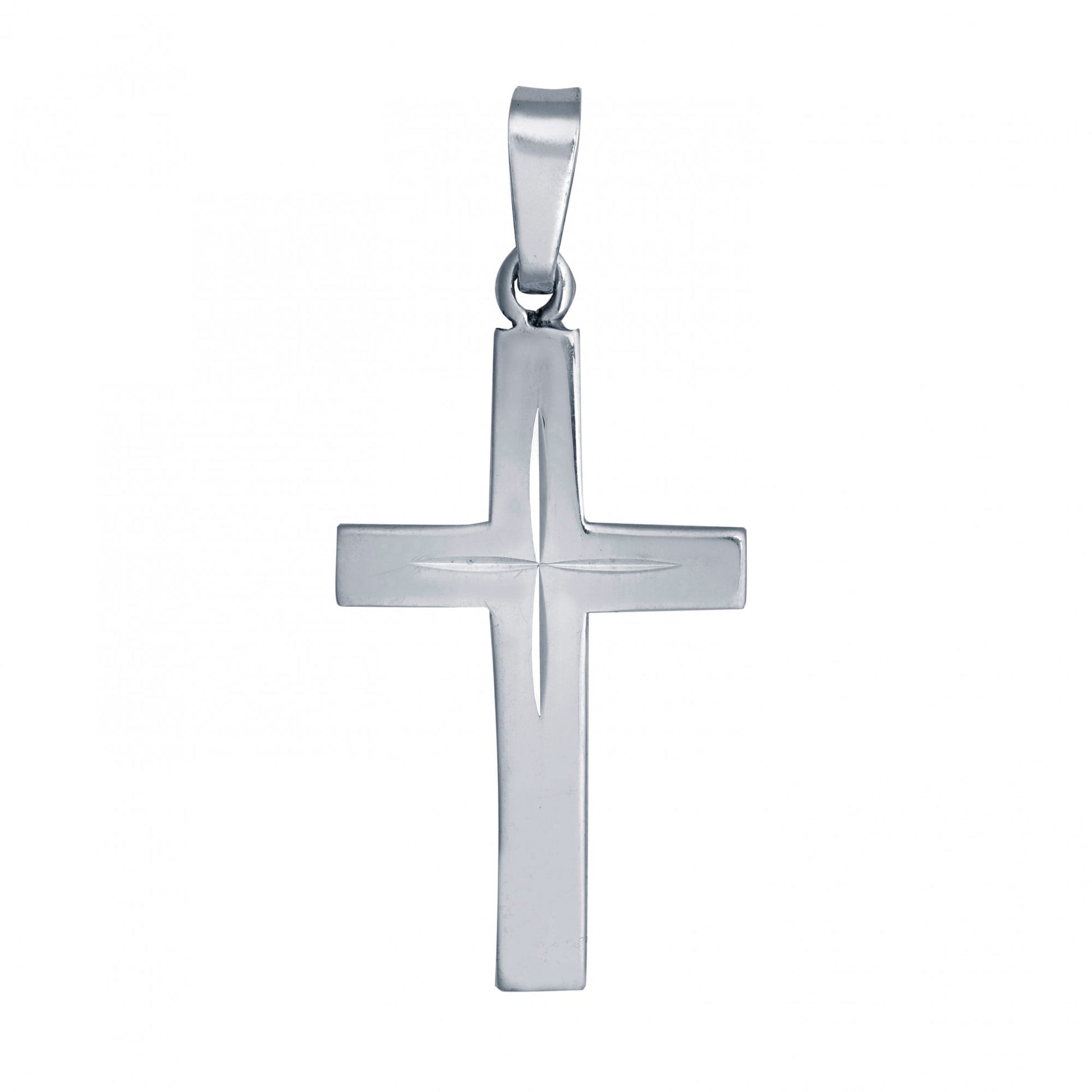 925 Silver Stamped Diamond Cut Cross