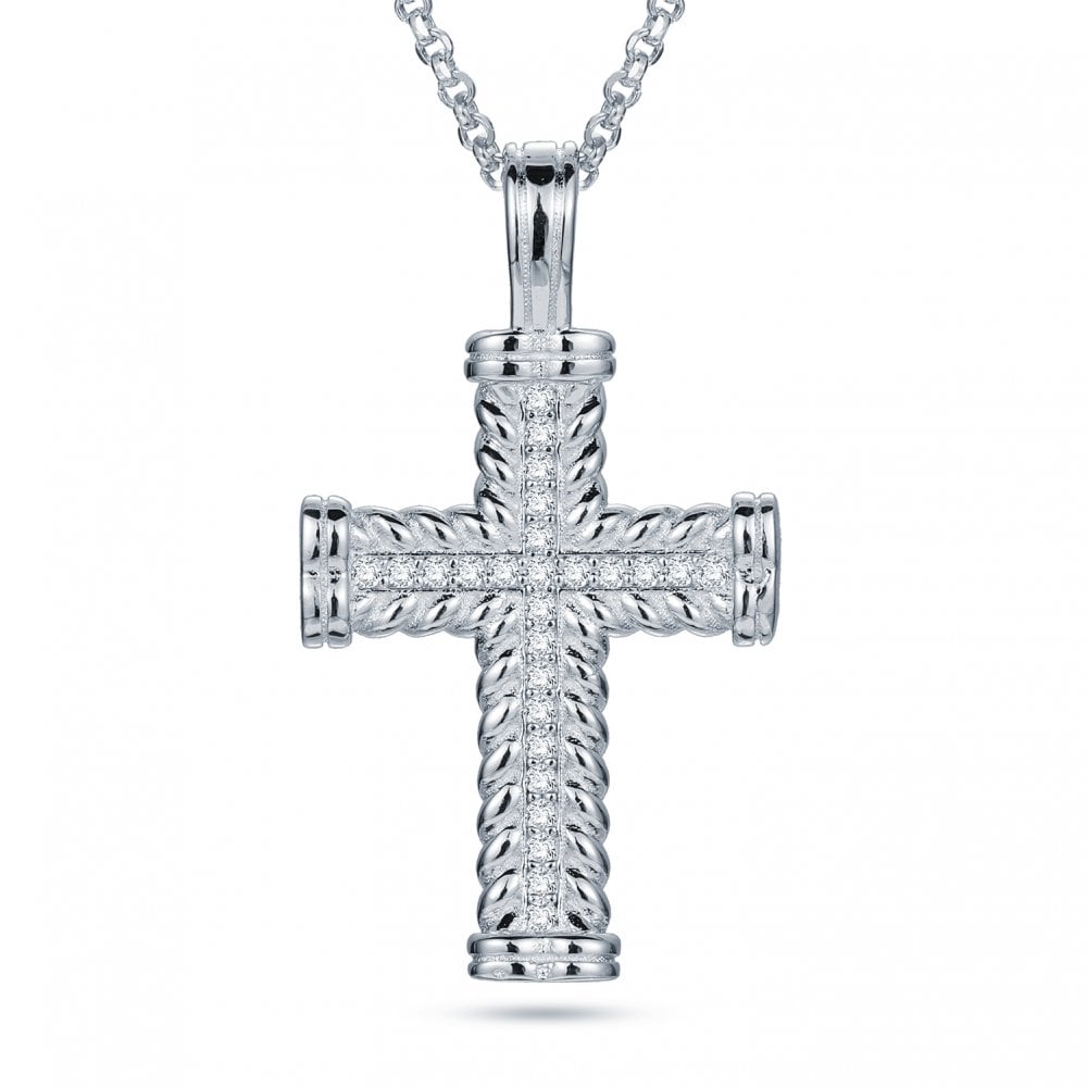 925 Silver CZ Set Cross
