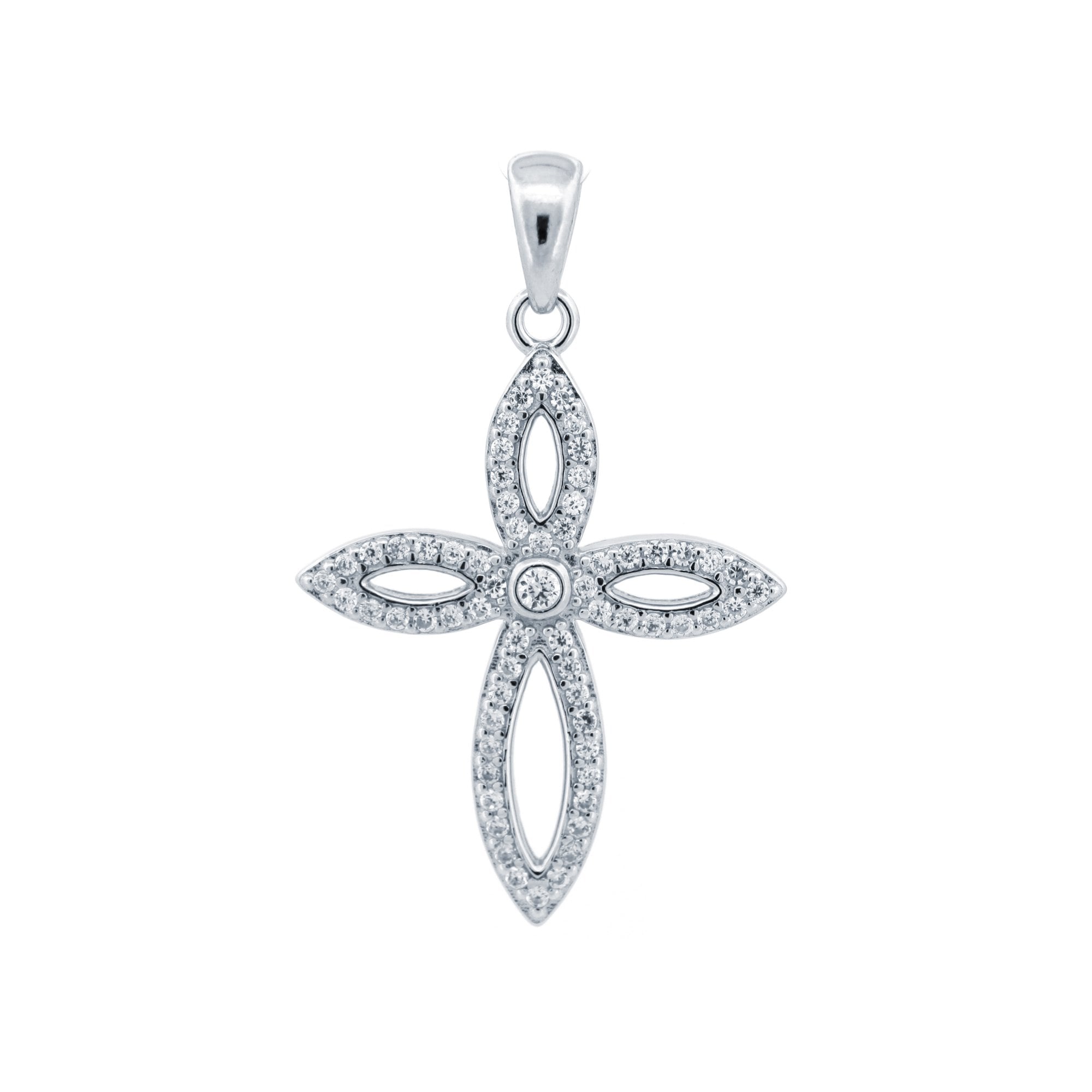925 Silver CZ Set Cross