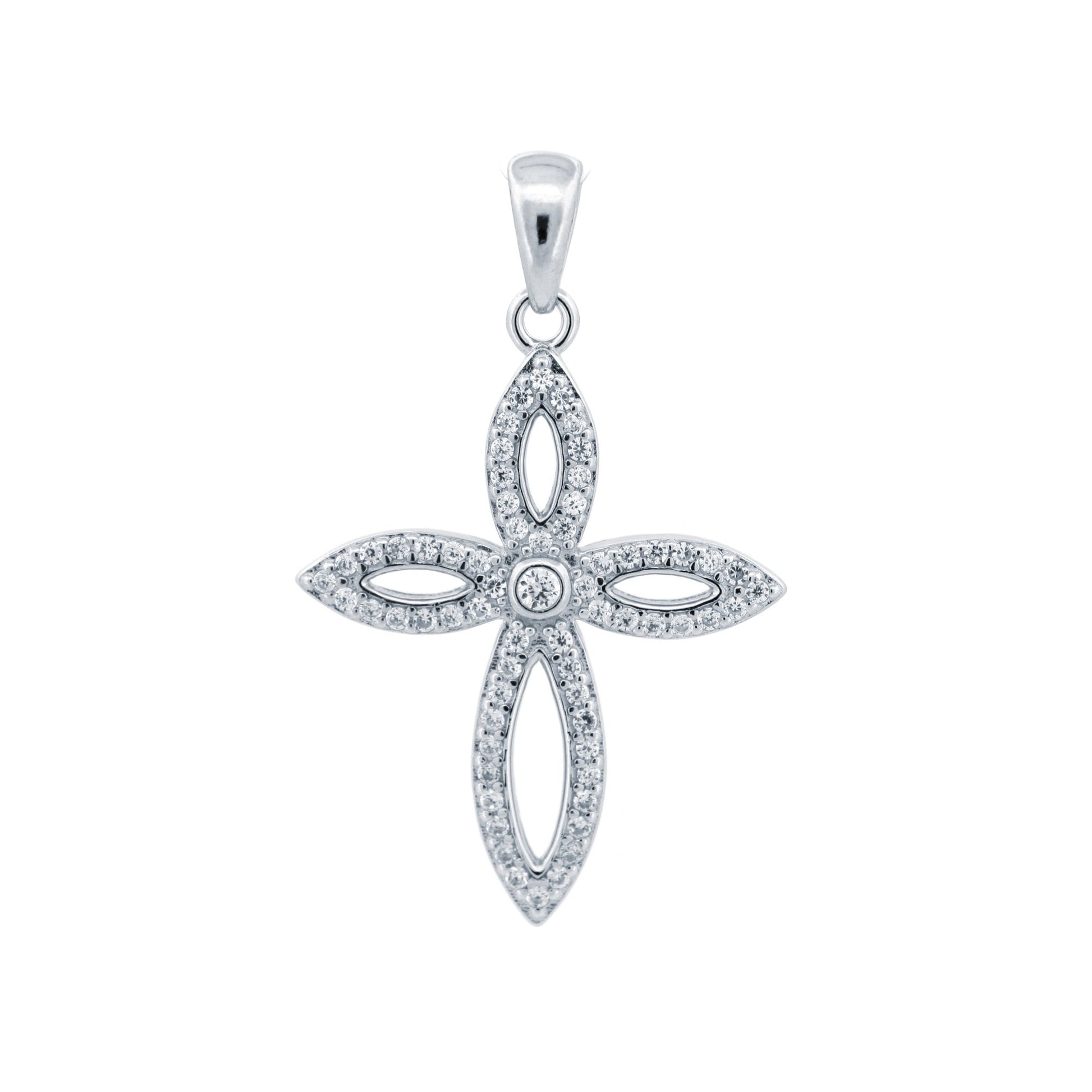 925 Silver CZ Set Cross