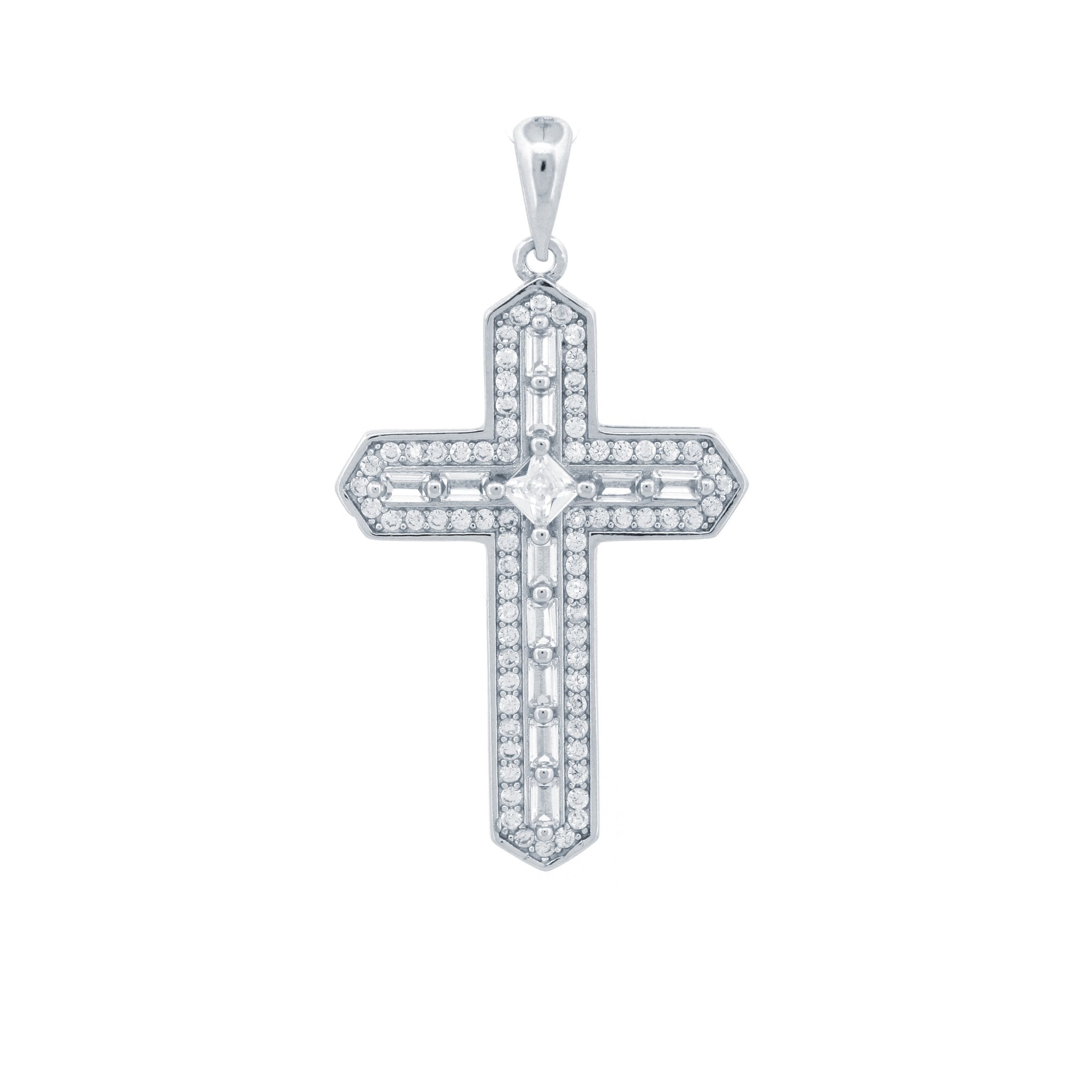 925 Silver CZ Set Cross