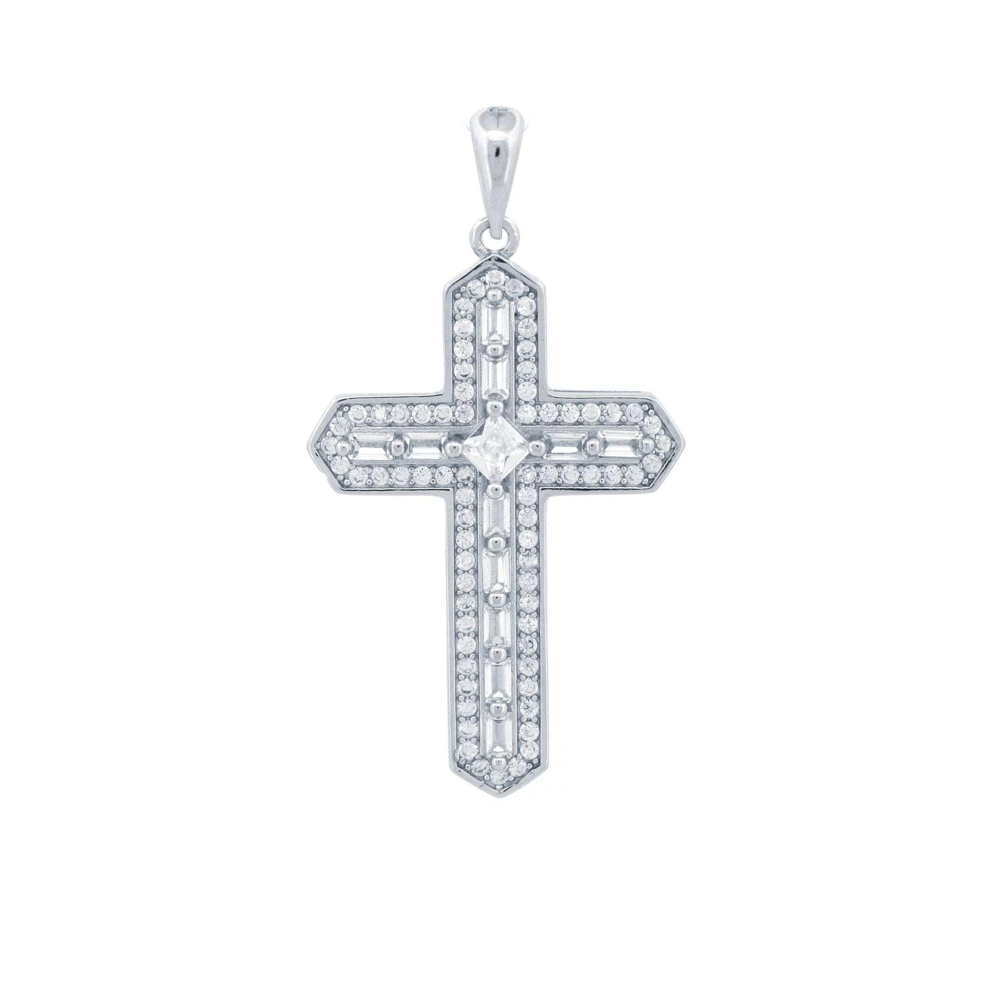 925 Silver CZ Set Cross
