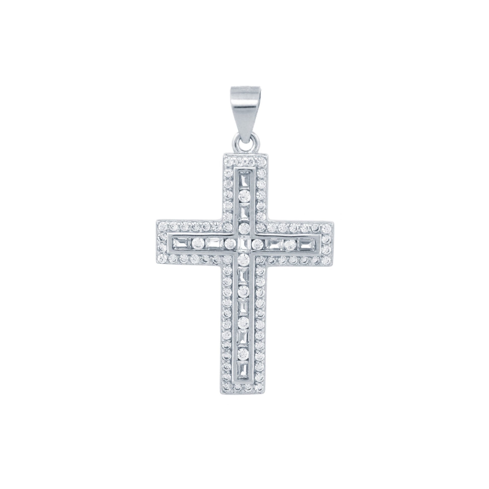 925 Silver CZ Set Cross