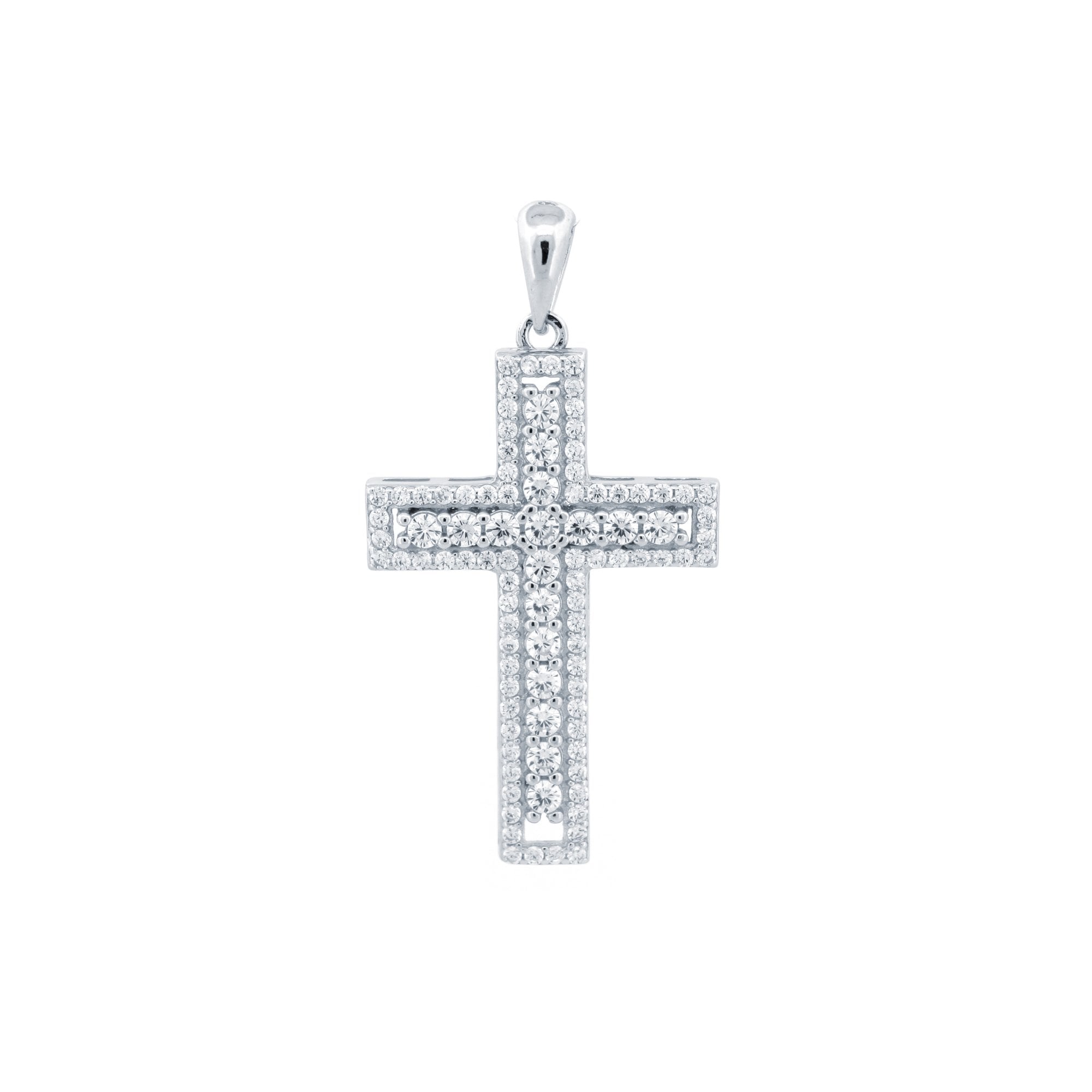 925 Silver CZ Set Cross