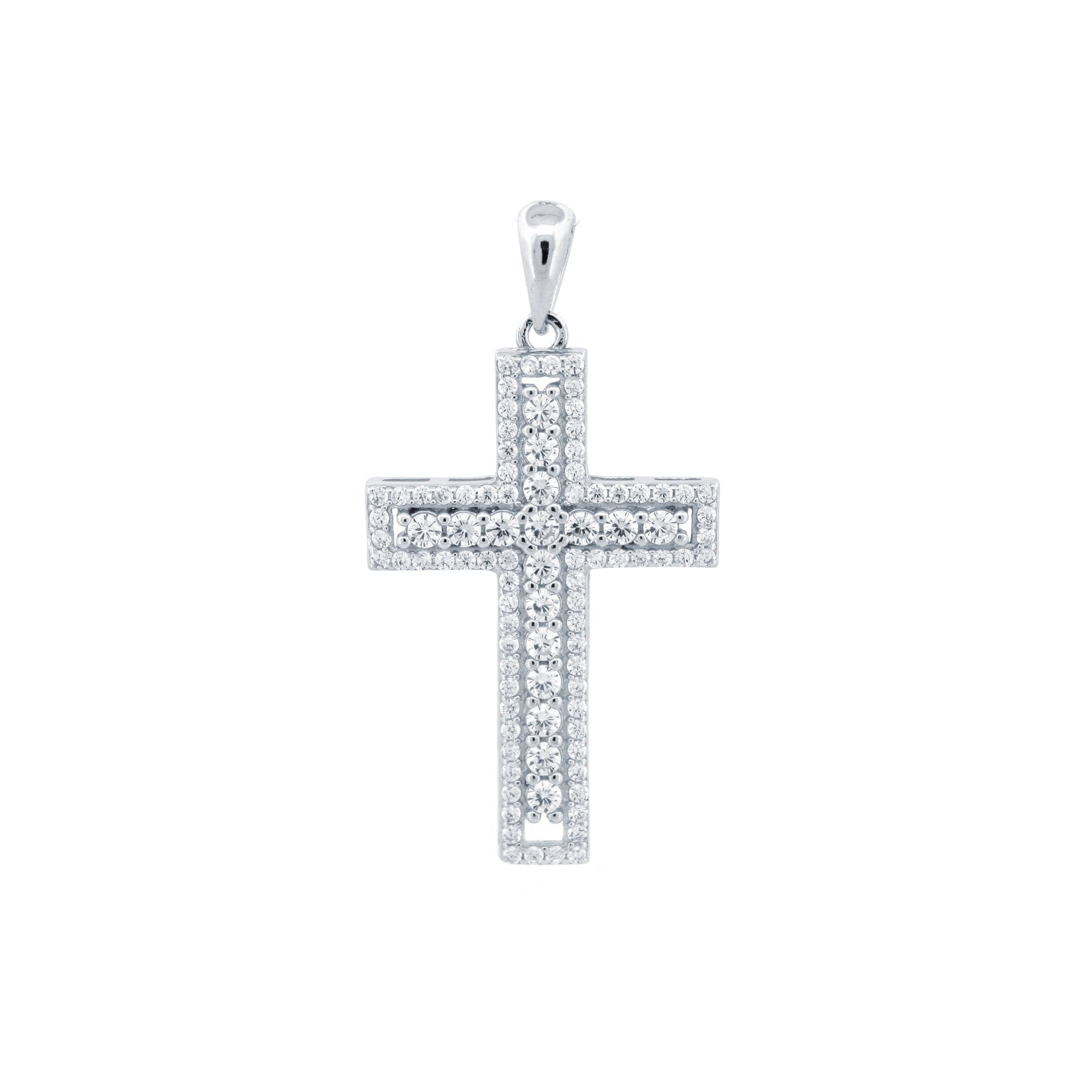 925 Silver CZ Set Cross