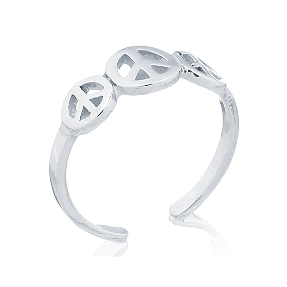 925 Silver Peace Toe Ring
