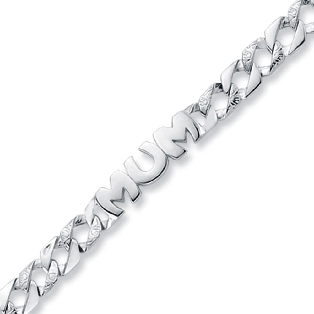 925 Silver Mum Curb Bracelet