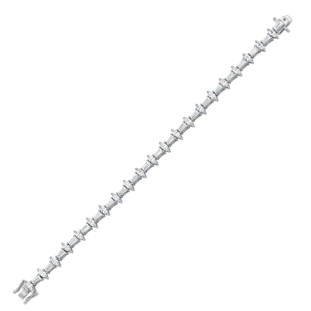 925 Silver Baguette & Marquise CZ Bracelet