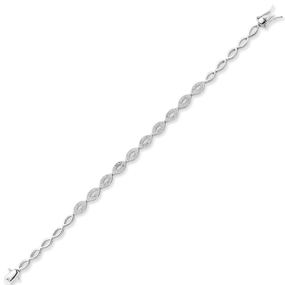 925 Silver CZ Set Bracelet