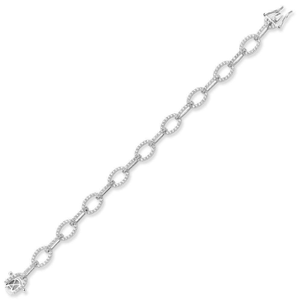 925 Silver CZ Set Bracelet