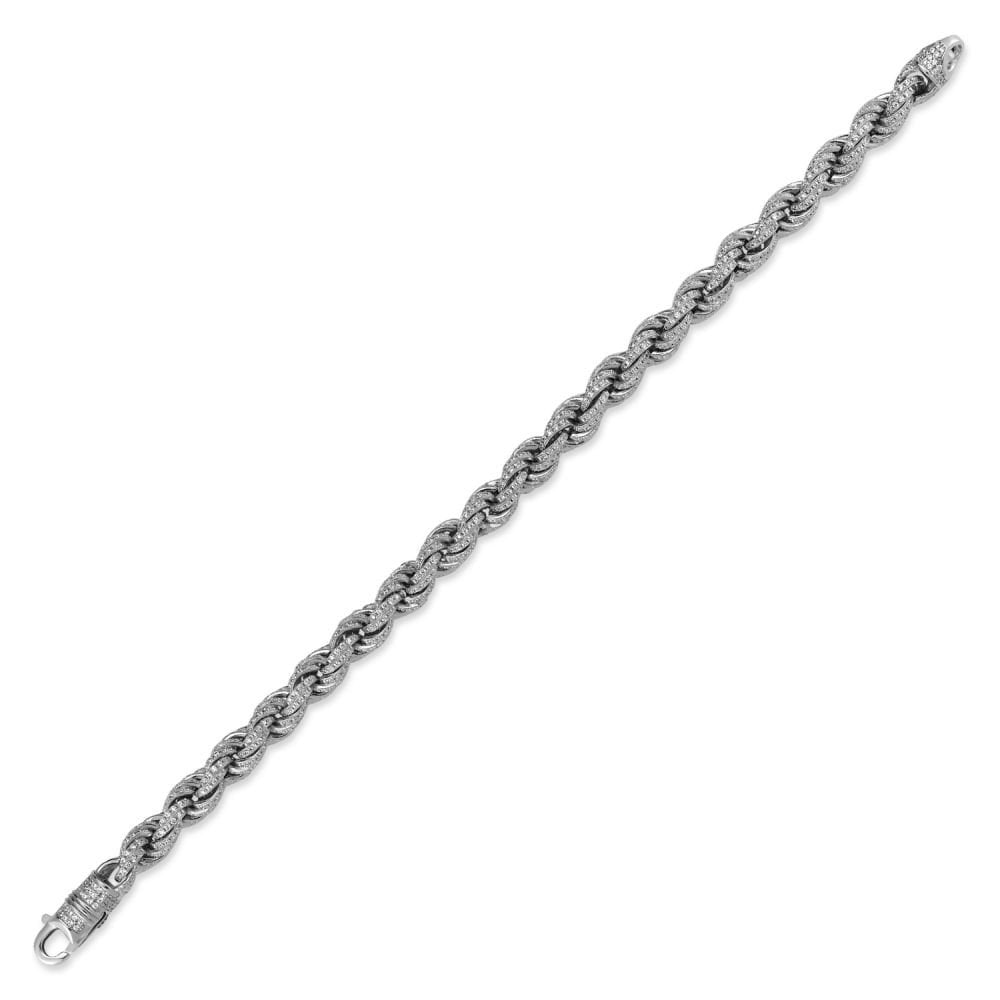 925 Silver CZ Set Rope Bracelet